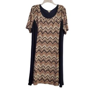 Cato Women's Chevron Pattern Stretchy Plus Size Dress 22/24W